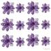 24 Pieces Christmas Glitter Artificial Flowers Christmas Flowers Decorations Wedding Xmas Tree New Year Ornaments - Lila