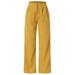 Sehao pants for women High Waist Cord Wide Leg Pants Straight Trousers Women Big Size Corduroy Pants women pants Khaki XL