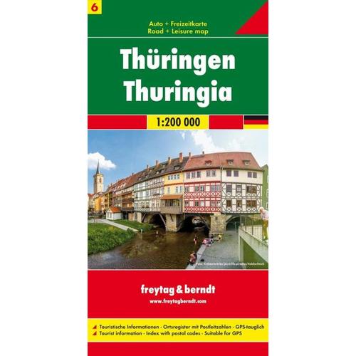 Freytag & Berndt Autokarte Thüringen. Thuringia / Thuringe / Turingia