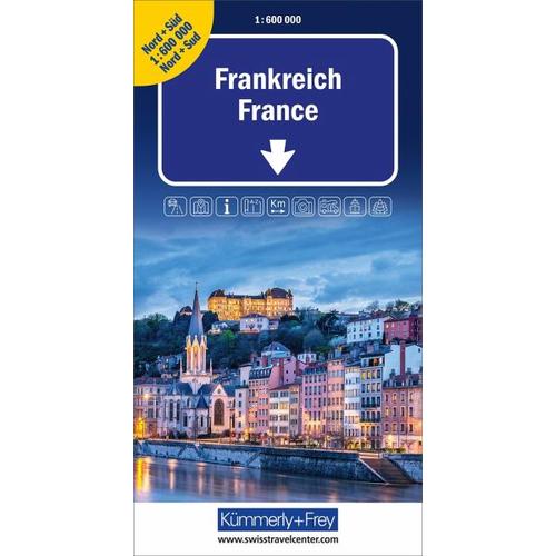 Frankreich Nord+Süd Strassenkarte 1:600 000