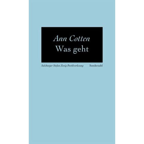 Was geht? / Poetikvorlesungen Bd.5 - Ann Cotten