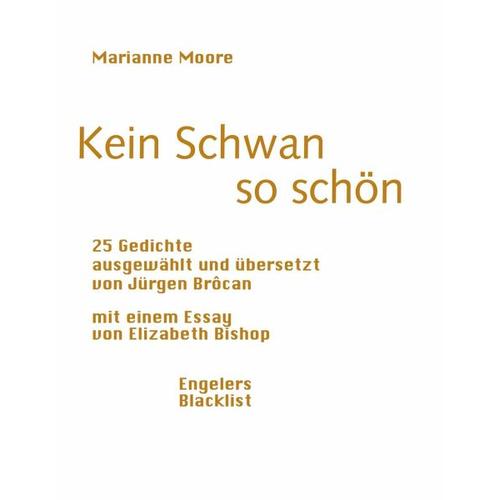 Kein Schwan so schön – Elizabeth Bishop, Marianne Moore