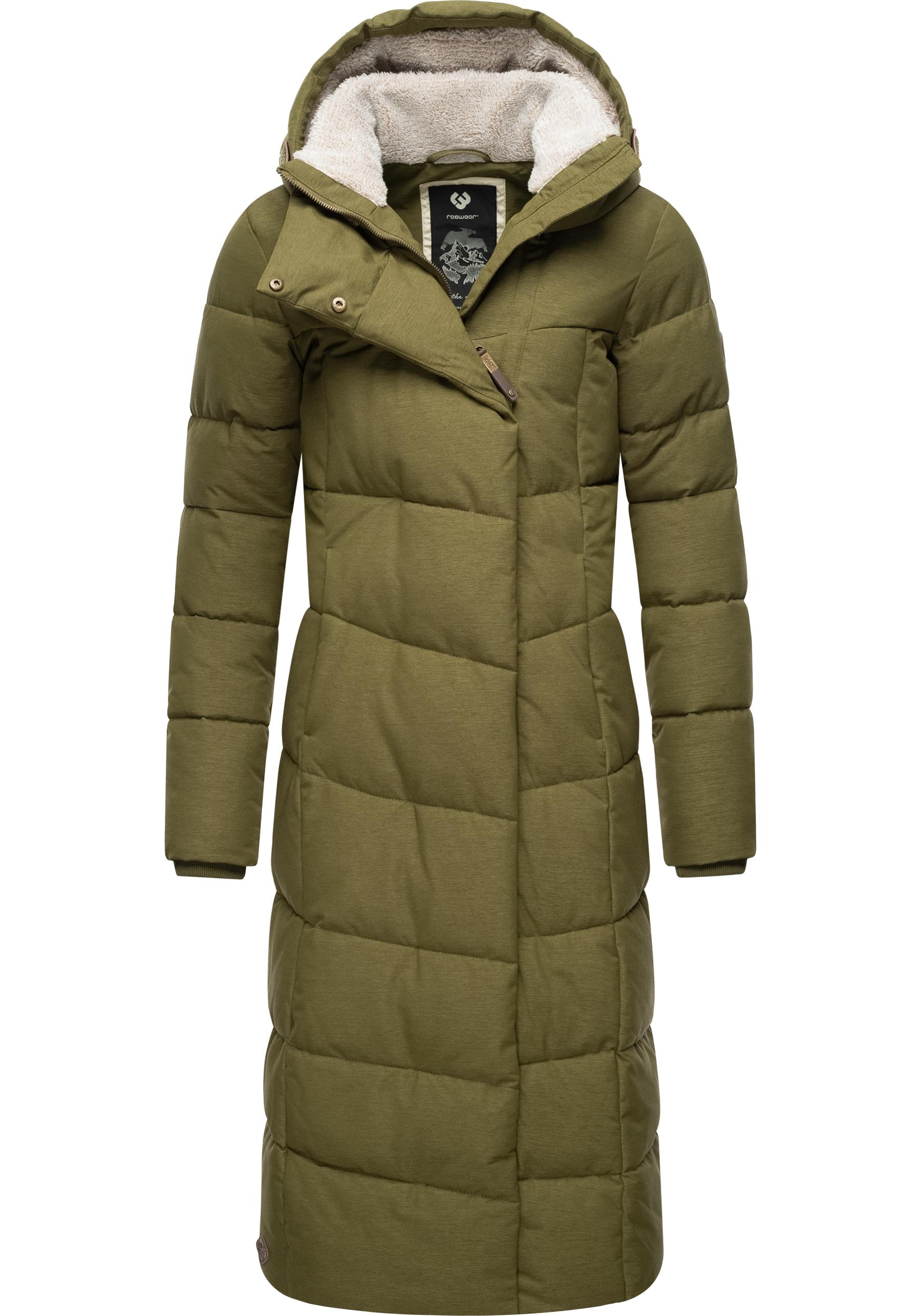 Steppmantel RAGWEAR "Pavla Extralong", Damen, Gr. M (38), grün (helloliv), Oberstoff: 100% Polyester, Futter: 100% Polyester, Wattierung: 100% Polyester, Ärmelfutter: 100% Polyester, figurumspielend extralang, Ärmel ohne Ärmelschlitz... Image