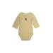 Carter's Long Sleeve Onesie: Tan Solid Bottoms - Size 3 Month