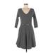 Old Navy Casual Dress - A-Line V Neck 3/4 sleeves: Black Dresses - Women's Size Medium
