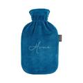 Fashy Wärmflasche mit Flauschbezug "Home", blau, 2,0 L