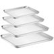 Yododo Baking Sheet Set of 4, Stainless Steel Baking Pan Tray Cookie Sheet, Non Toxic & Healthy, Mirror Finish & Rust Free, Easy Clean & Dishwasher Safe (16inch 12inch 10inch 9inch)