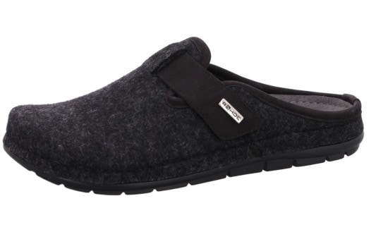 Pantoffel ROHDE "RODIGO-H", Herren, Gr. 46, schwarz, Filz, Schuhe, mit Memory Schaum