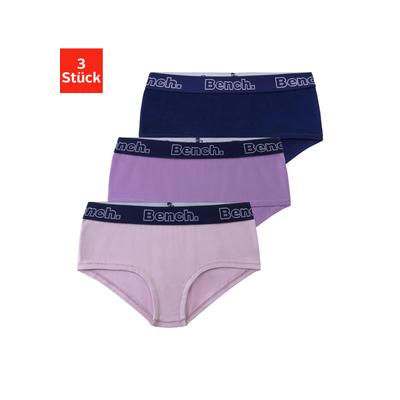 Panty BENCH., Kinder, Gr. 146/152, bunt (flieder, lila, navy), Jersey, Obermaterial: 92% Baumwolle, 8% Elasthan (LYCRA), unifarben, körpernah, Unterhosen, mit kontrastfarbigem Webbund Image