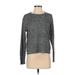 Divided by H&M Pullover Sweater: Gray Print Tops - Women's Size Small