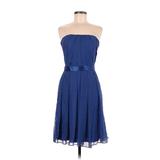 Dessy Collection Cocktail Dress - Bridesmaid Strapless Strapless: Blue Solid Dresses - Women's Size 4