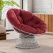 Accent Chair - Bayou Breeze Ariyelle Swivel Papasan Accent Chair w/ Extra Thick Cushion for Ultimate Comfort in Red/White | Wayfair