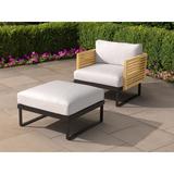 NewAge Products Outdoor Furniture Monterey 6 Seater Patio Chat Set w/ Coffee Table & Side Table Wood/Metal/Natural Hardwoods/Teak | Wayfair 91307