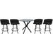 Red Barrel Studio® 4 - Person Dining Set Glass/Metal in Gray | 32 H x 42 W x 42 D in | Wayfair 6340F001C35C41B3A07DFFFC7F938BEB