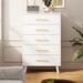 George Oliver Jakyria 5 - Drawer Dresser Wood in White | 47.5 H x 28 W x 15 D in | Wayfair A0AA6F4DF516477A9FA8B74F11CDDA34