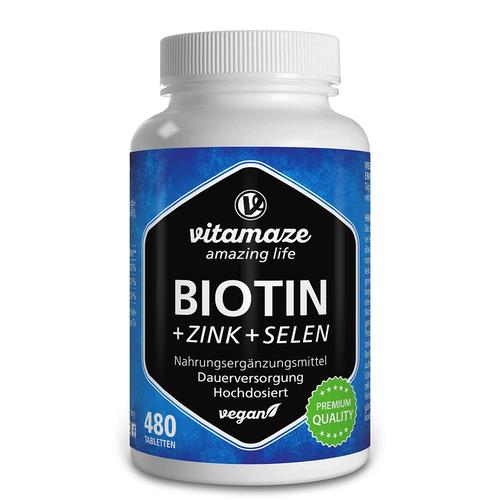 Biotin 10 mg hochdosiert+Zink+Selen Tabletten 480 St