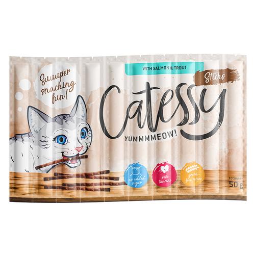 150x 5g Catessy Sticks mit Lachs & Forelle Katzensnacks