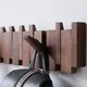 Wall Mounted Black Walnut Coat Rack Solid Wood Clothes Hook Dropshipping Entrance Door Hanger Coat