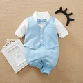 Baby Boy Clothes 0 To 3 6 9 12 18 Months Newborns Romper Playsuits Jumpsuit Child Gentleman Party