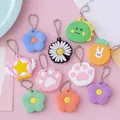 2pcs/set Creative Paw Key Cover Cute Silicone Key Chains Women Funny Dinosaur Key Holder Caps Child