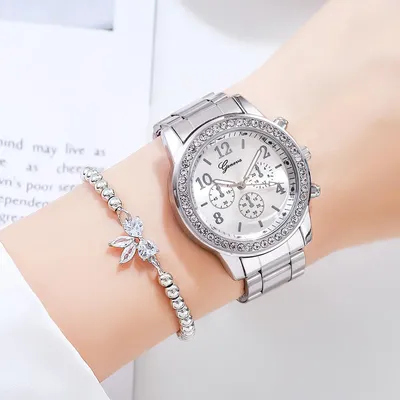 YIKAZE Frauen Uhren Mode Rose Gold Uhr Damen Armband Armbanduhren Edelstahl Silber Strap Weibliche