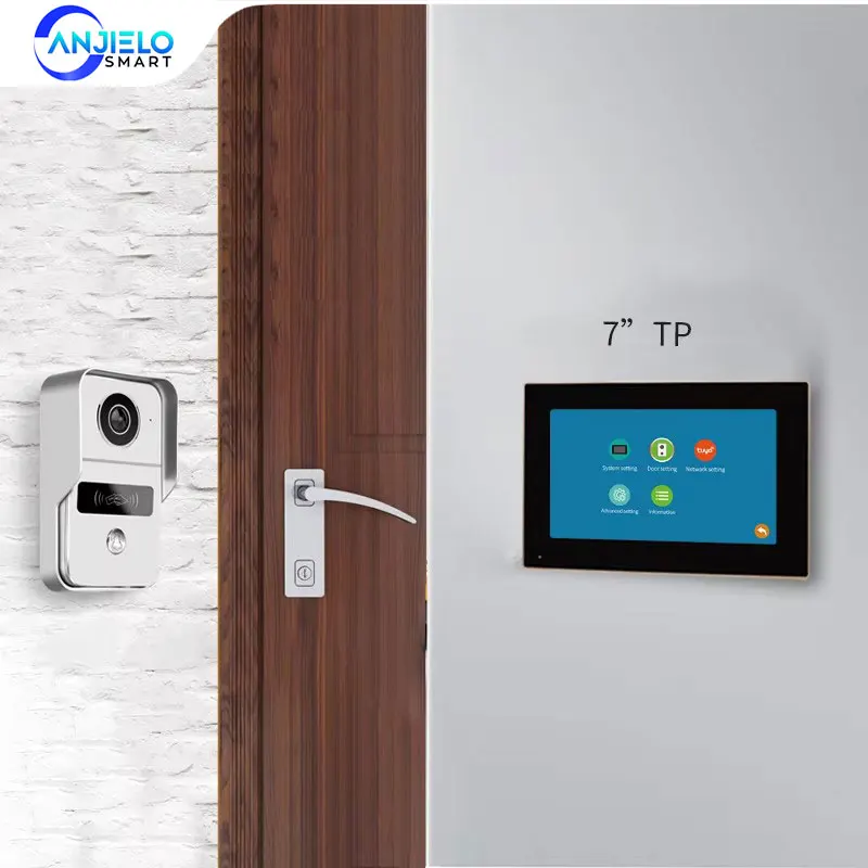 ANJIELO TUYA Smart 1080P 10 Zoll 7-Farben-Touchscreen Kabellose WLAN-Video-Türklingel Haus-Gegensprechanlage Monitor (Nicht als Set) Image
