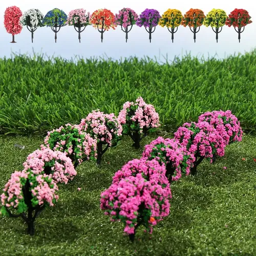 5 stücke Multi Kunststoff Miniatur Modell Bäume Künstliche Bäume Zug Eisenbahn Layout Landschaft