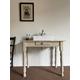 Vintage Chippy Console Vanity Sink in Distressed Painted Cream and Vintage Pine