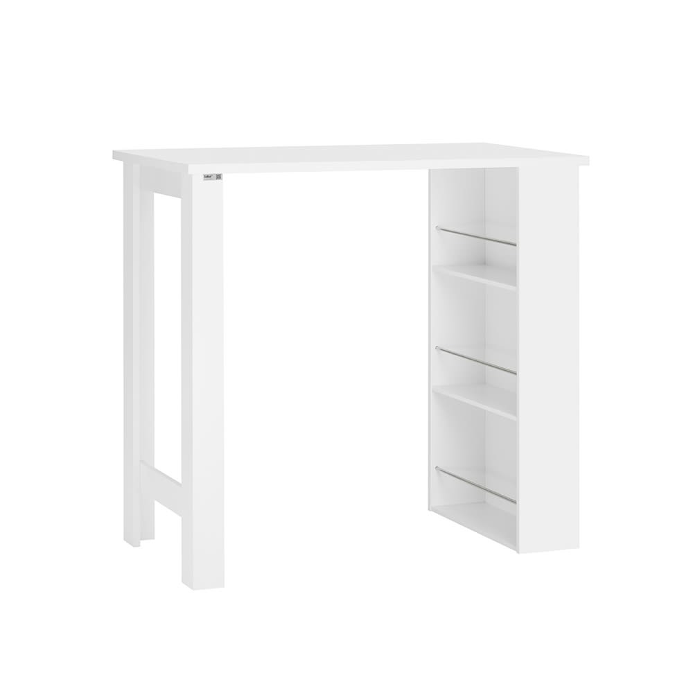 Table haute de bar effet bois blanc