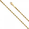 14K Gold 2.5mm French Hollow Rope : 18