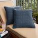 Humble + Haute Sunbrella Textured Indigo Indoor/Outdoor Corded Square Pillows (Set of 2)