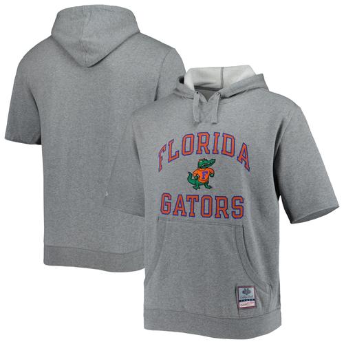 Mitchell & Ness Herren-Kapuzenpullover mit Wortmarke der Florida Gators in meliertem Grau