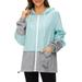 Rain Coats for Women Waterproof with Hood Packable Rain Jackets Womens Lightweight Rain Jackets Outdoor Light Blue/ Grey 4XL