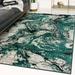 Luxe Weavers Modern Abstract Marble Swirl Green 6x9 Area Rug Indoor Carpet