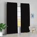 Amay Blackout Double Pinch Pleat Curtain Panel Draperies Black 84 W x 72 L-1 Panel