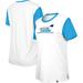 Women's New Era White/Blue Carolina Panthers Third Down Colorblock T-Shirt