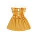 Nituyy Infant Newborn Baby Girl Dress Sleeveless Crew Neck Lace Patchwork Bowknot Summer A-line Dress 0-24M