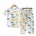 Wavsuf Kids Sets Clothes Pants Comfort Short Sleeve Thin Home Multicolor Pajamas Size 3-4 Years