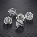 10pcs 15/25/30mm Spiral Bead Cages Pendants Silver Plated for Jewelry Making Crafting Findings DIY Necklace Bracelet Accessories - (Color: Silver; Size: 14x15mm)