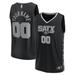 Men's Fanatics Branded Black San Antonio Spurs Fast Break Custom Replica Jersey - Statement Edition