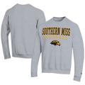 Men's Champion Gray Southern Miss Golden Eagles Football Powerblend Pullover Sweatshirt