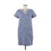 Kate Spade New York Casual Dress - Shift V Neck Short sleeves: Blue Dresses - Women's Size 6