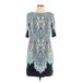 Eliza J Casual Dress - Shift: Blue Floral Motif Dresses - Women's Size 8