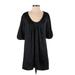 French Connection Casual Dress - Shift Scoop Neck 3/4 sleeves: Black Print Dresses - Women's Size 4
