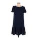 DKNY Casual Dress - DropWaist: Blue Print Dresses - Women's Size 10