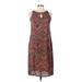 Mosaic Casual Dress - Shift Keyhole Sleeveless: Purple Paisley Dresses - Women's Size 8 - Print Wash