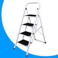 4 Step Ladder Non Slip Tread Portable Foldable Heavy Duty Ladder Folding 4 Treads Stepladder for Home, Kitchen, Garden and Office 330lbs Capacity