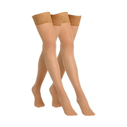 „Feinstrumpfhose CAMANO „“Halterlose Strümpfe 2er Pack““ Gr. S, rosa (powder) Damen Strumpfhosen Feinstrumpfhosen“