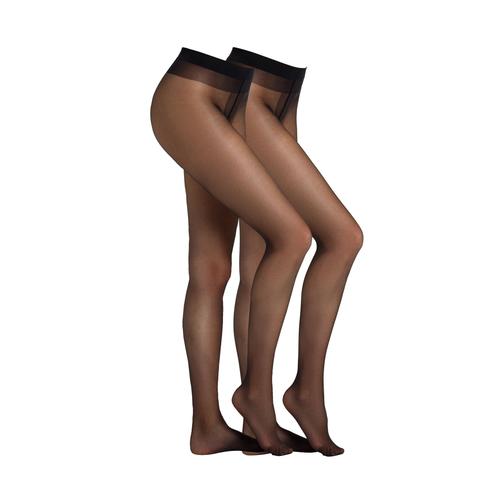 „Feinstrumpfhose CAMANO „“Strumpfhose 2er Pack““ Gr. 40/42, schwarz (black) Damen Strumpfhosen Feinstrumpfhosen“