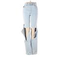 Cello Jeans Jeans - High Rise Straight Leg Denim: Blue Bottoms - Women's Size 1 - Light Wash